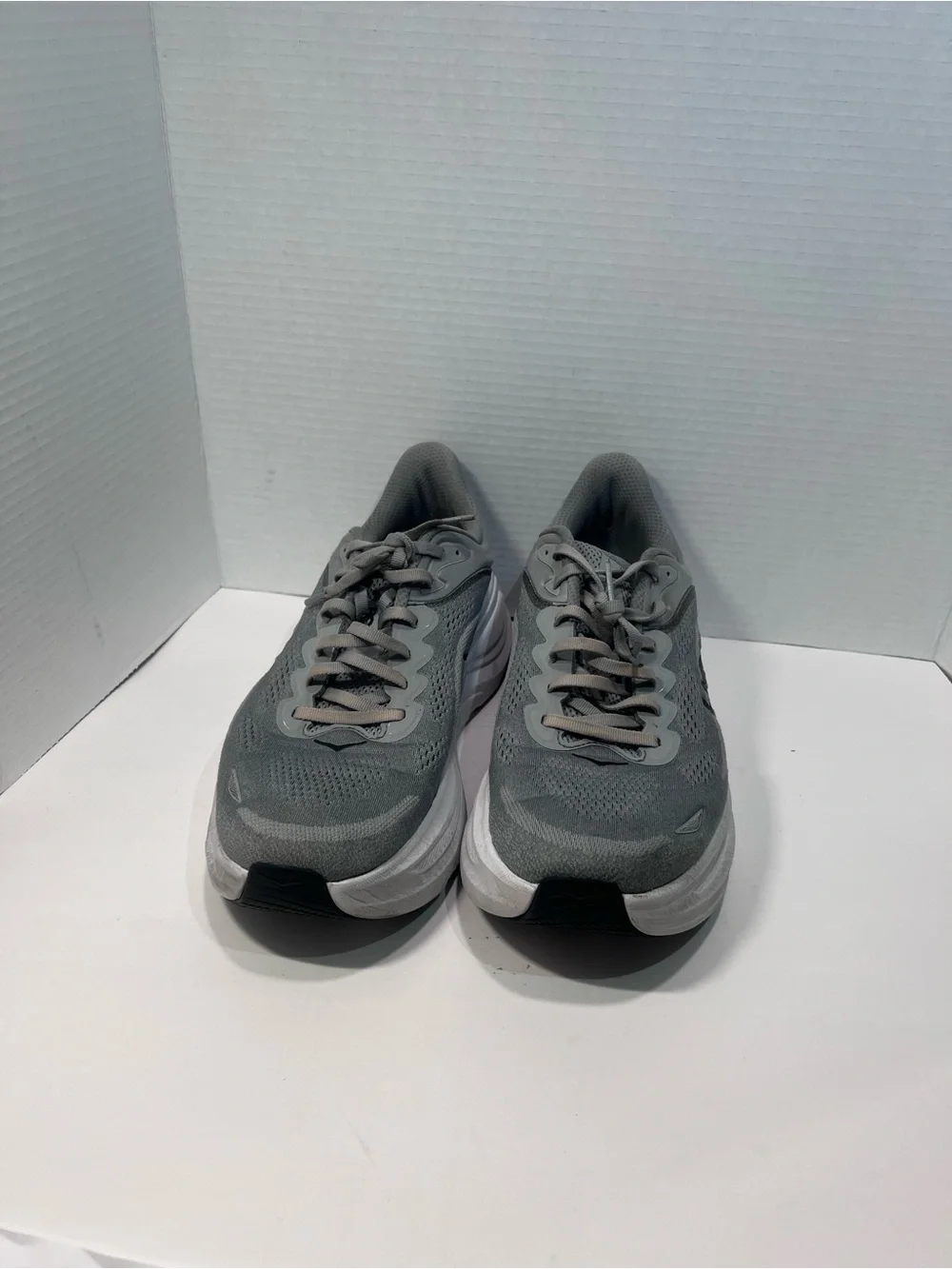 Hoka Grey Athletic Running Sneakers with White Midsole